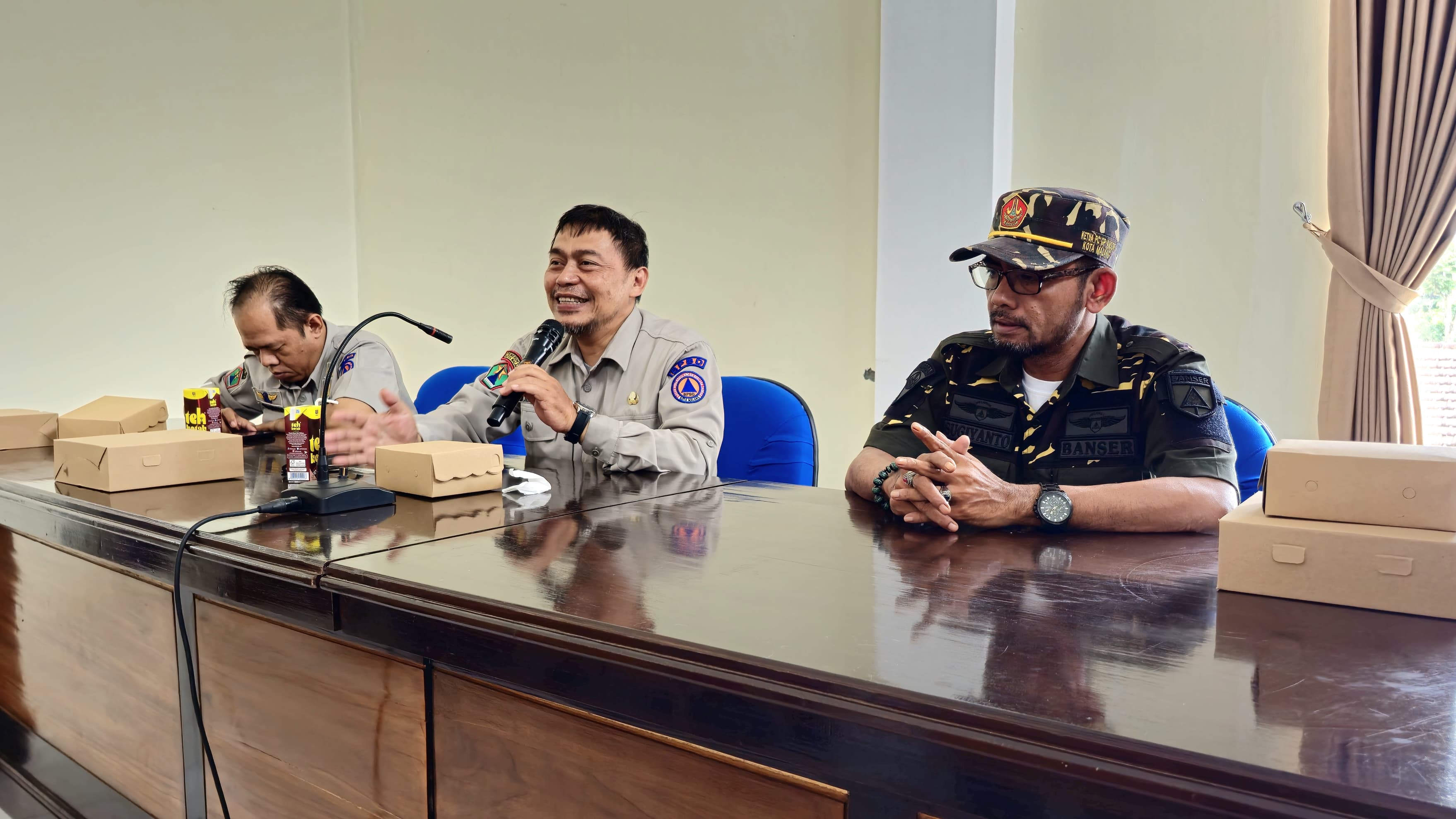 Ansor Banser Kota Malang Silahturahmi dengan BPBD Kota Malang untuk Sinergi Penanganan Bencana